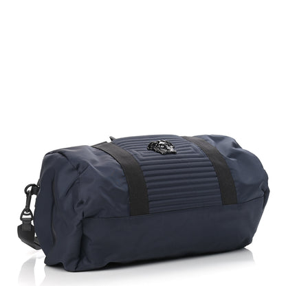 Versace Canvas Nylon Quilted Palazzo Duffle Bag Navy Black 4 of 8