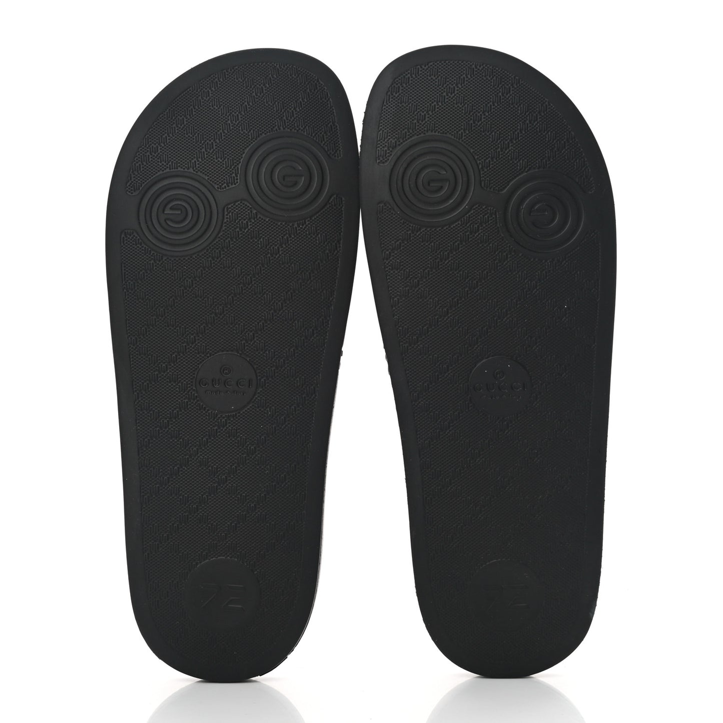 Rubber GG Monogram Perforated Womens Slide Sandals 38 Black