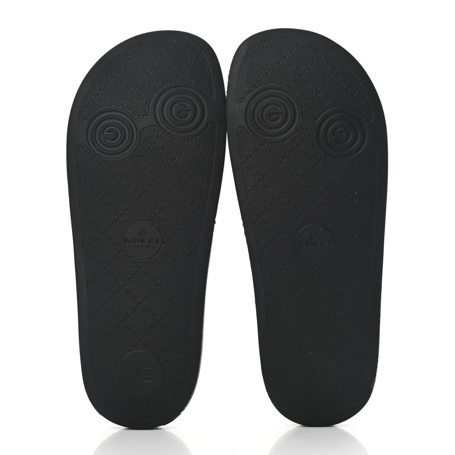 Gucci Rubber GG Monogram Perforated Womens Slide Sandals 38 Black 5 of 10