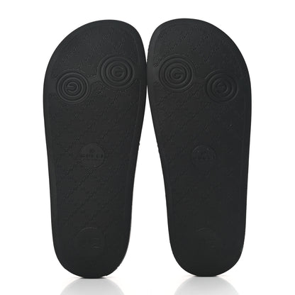 Gucci Rubber GG Monogram Perforated Womens Slide Sandals 38 Black 5 of 10