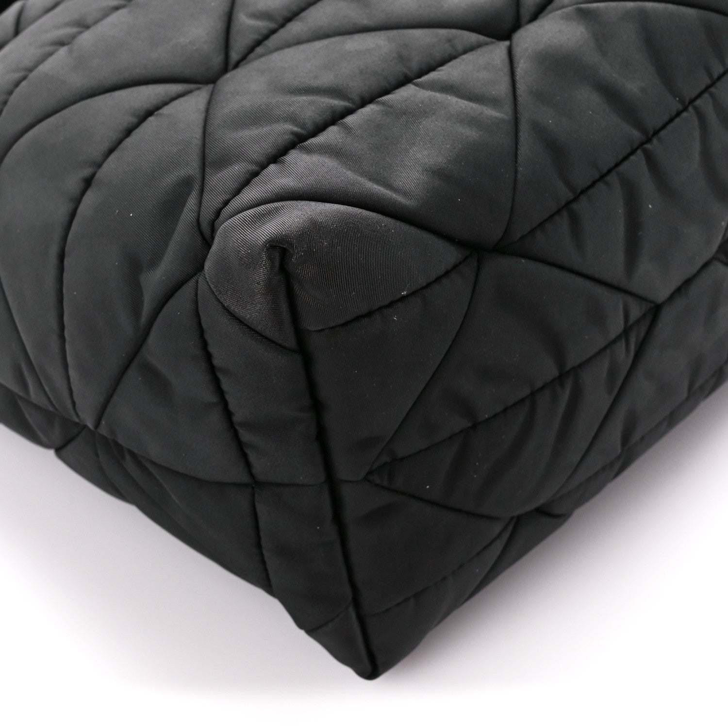 Prada Re-Nylon Nappa Triangle Quilted Padded Double Handled Zip Pocket Tote Black 12 of 13