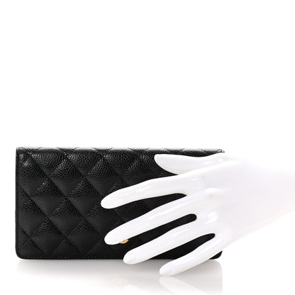 Chanel Caviar Quilted Yen Wallet Black 2 of 9