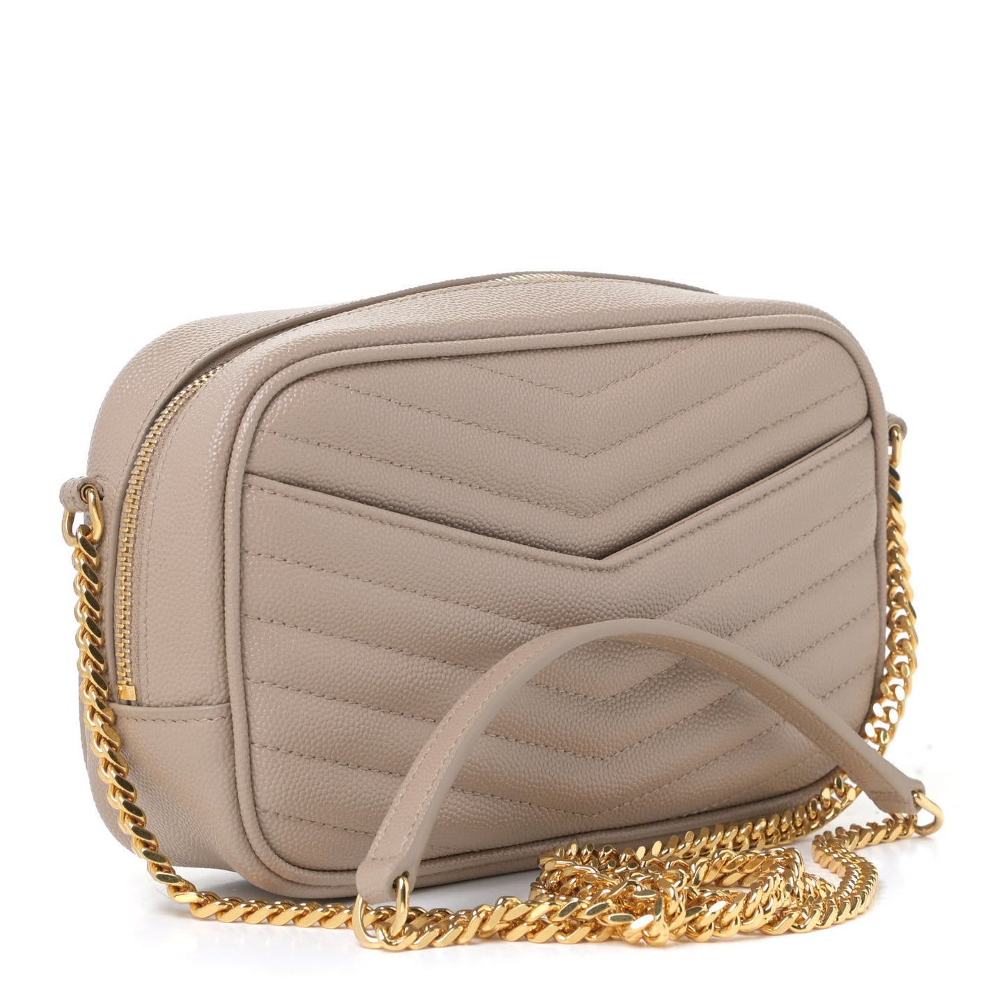 Grain De Poudre Matelasse Monogram Mini Lou Camera Bag Dark Beige