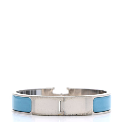 Hermes Enamel Narrow Clic Clac H Bracelet PM Bleu Du Nord 3 of 5