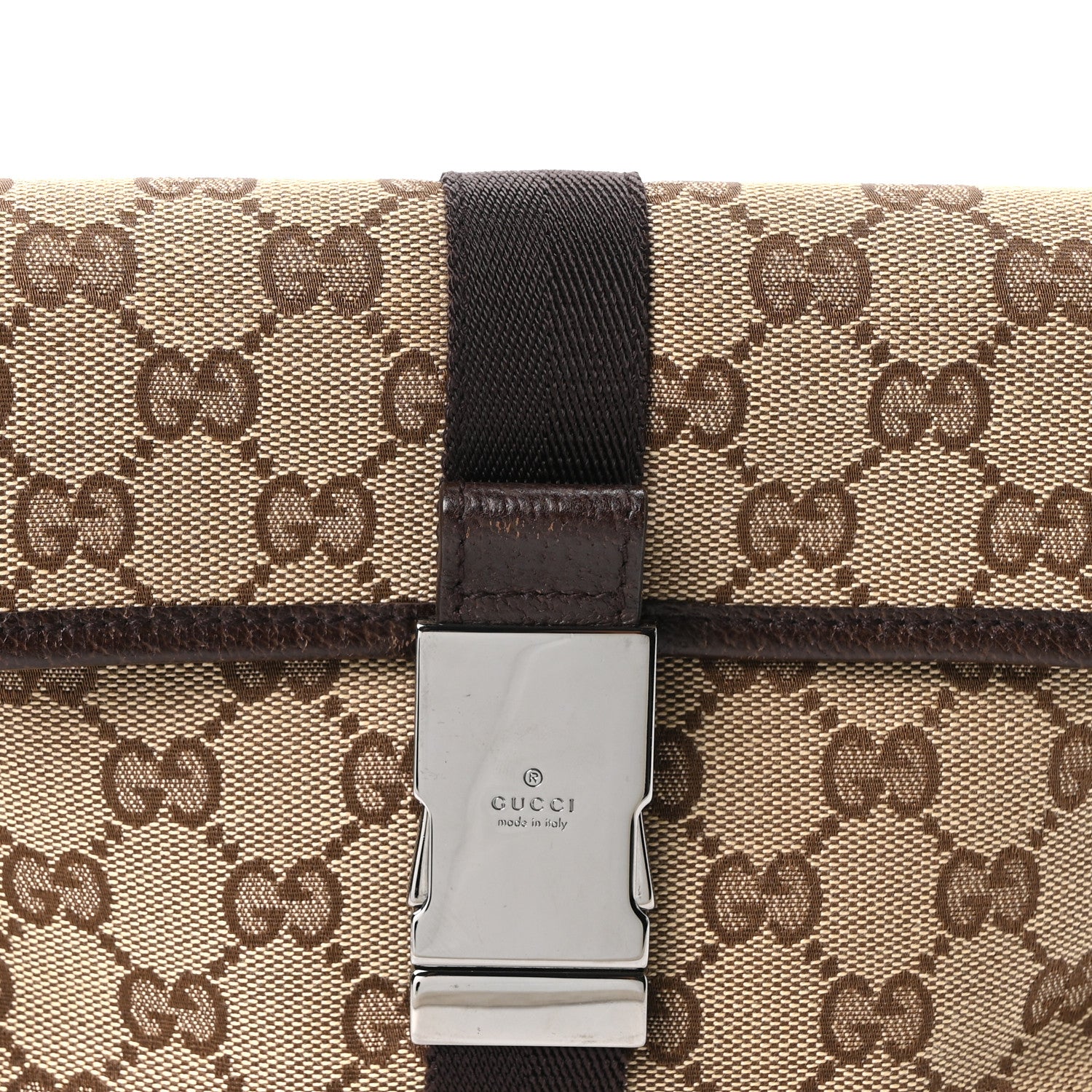 Gucci Monogram Waist Pouch Bag Dark Brown 7 of 9