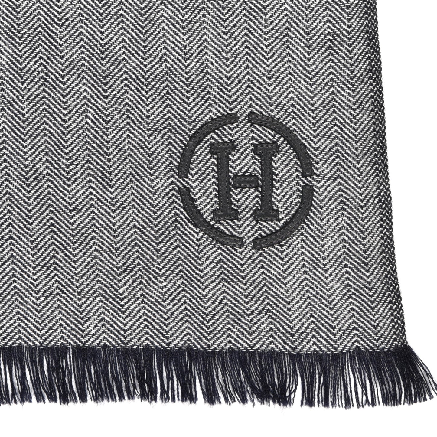 Cashmere Colorblock Himalaya Artisanale Muffler Marine Bleu Pilote