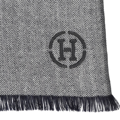 Hermes Cashmere Colorblock Himalaya Artisanale Muffler Marine Bleu Pilote 5 of 6