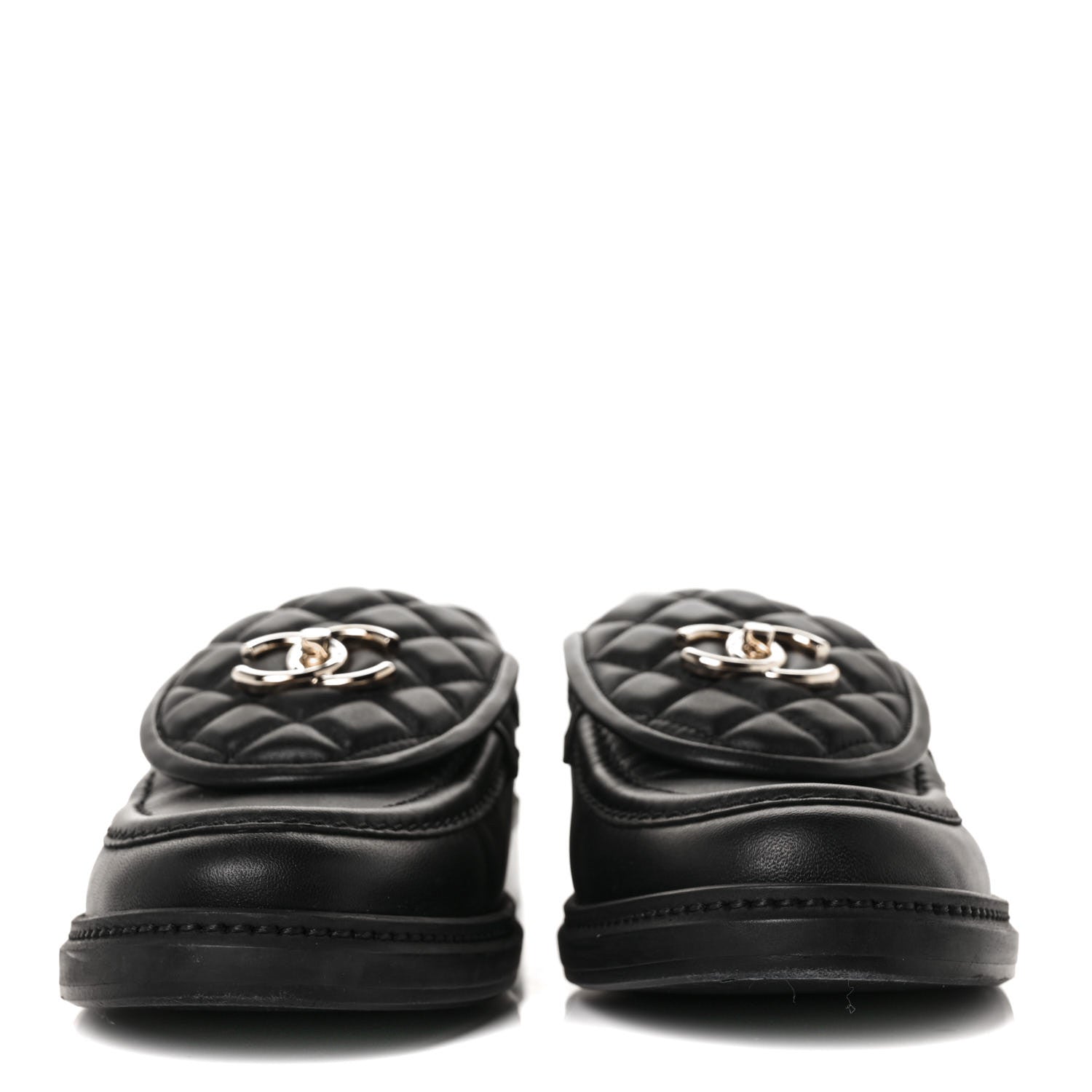 Chanel Lambskin Quilted CC Turnlock Loafers 40 Black 2 of 9