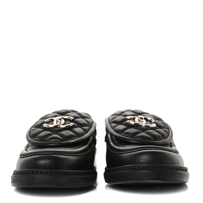 Chanel Lambskin Quilted CC Turnlock Loafers 40 Black 2 of 9