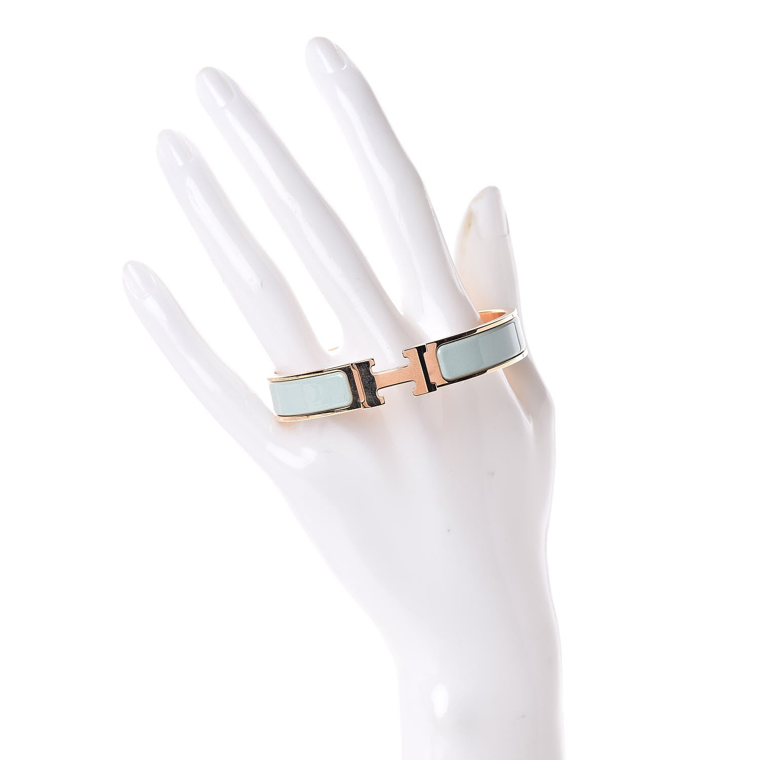 Hermes Enamel Narrow Clic Clac H Bracelet GM Vert Argile 2 of 4