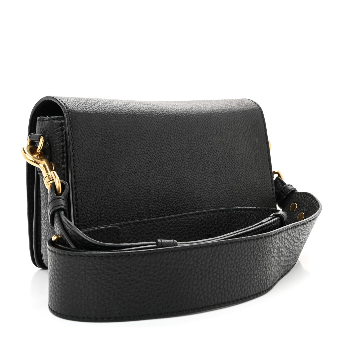 Grained Calfskin Dio(r)evolution Flap Bag Black