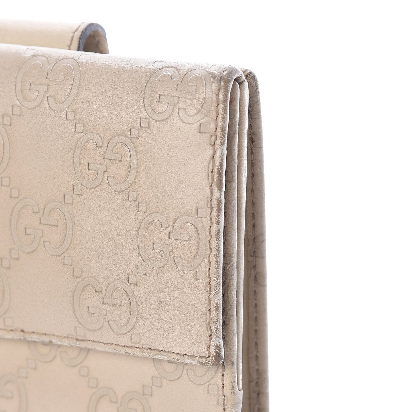 Guccissima Icon Bar French Flap Wallet White