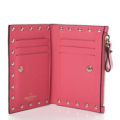 Valentino Garavani Vitello Rockstud Coin Case Card Holder Shadow Pink 5 of 14