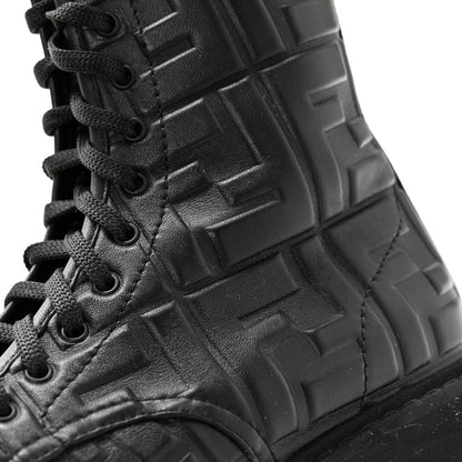 Fendi Nappa FF Embossed Womens Biker Boots 38.5 Black 8 of 11