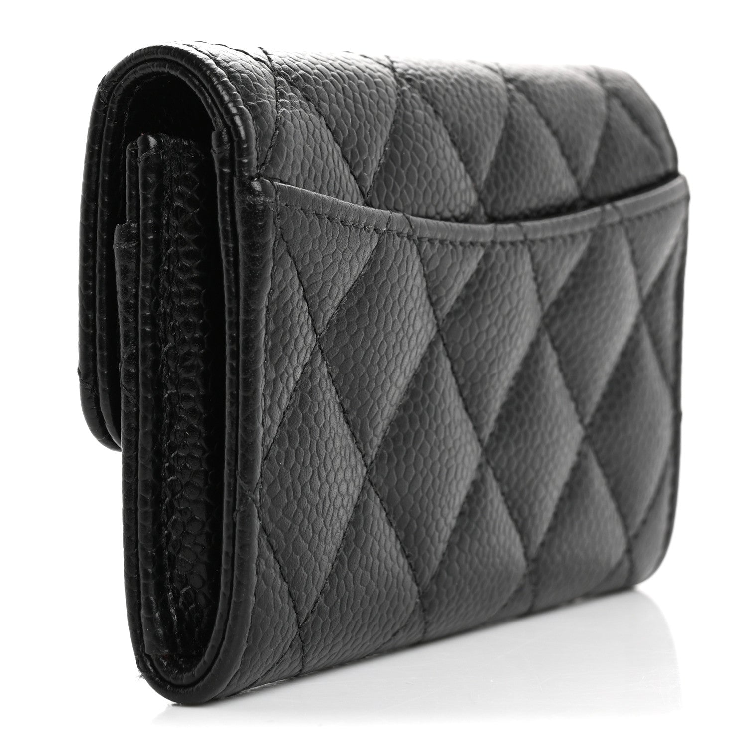 Chanel Caviar Quilted Flap Card Holder Wallet Black 3 of 10