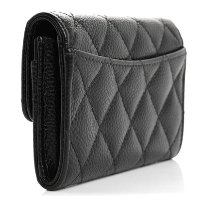 Chanel Caviar Quilted Flap Card Holder Wallet Black 3 of 10