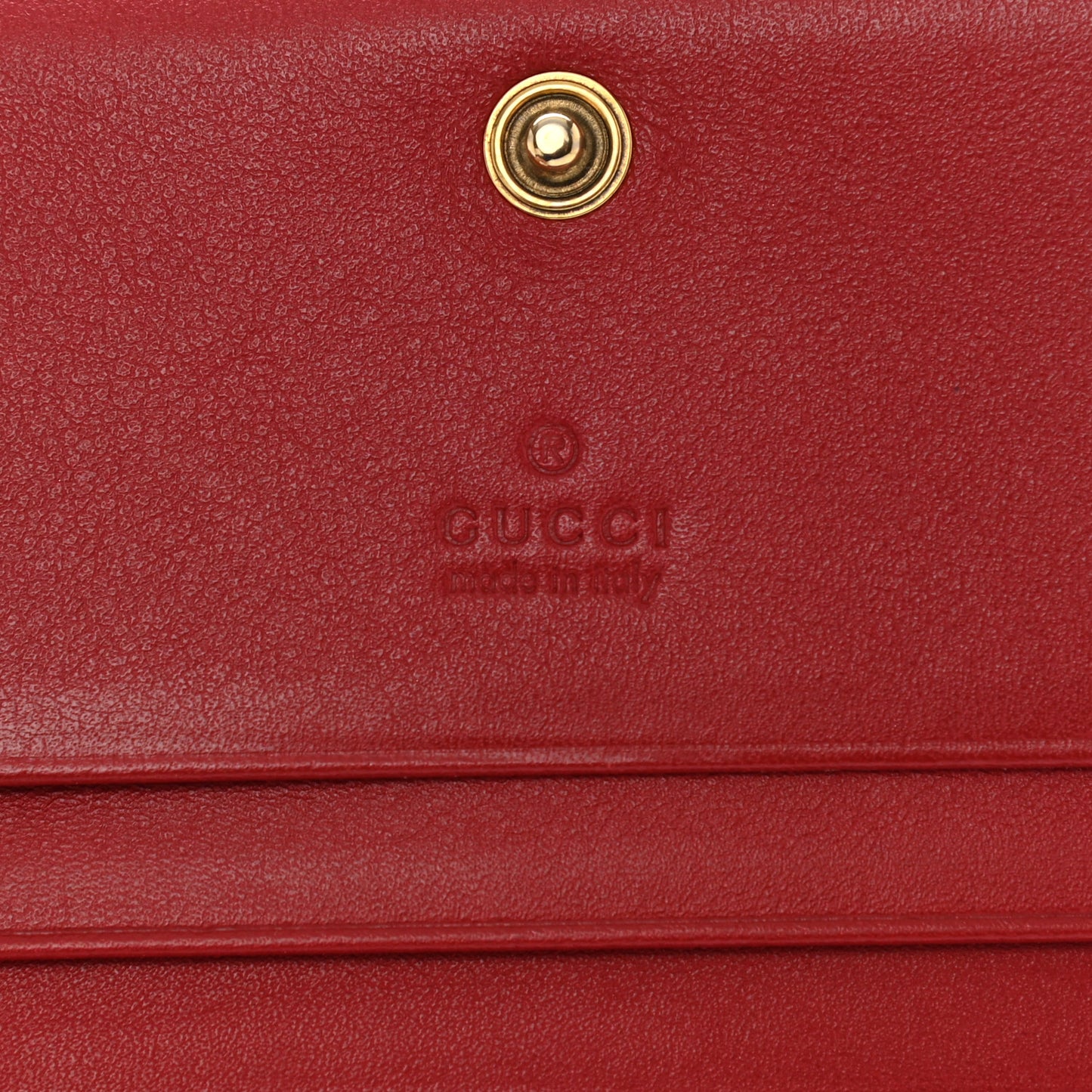 Calfskin Matelasse GG Marmont Card Case Wallet Hibiscus Red