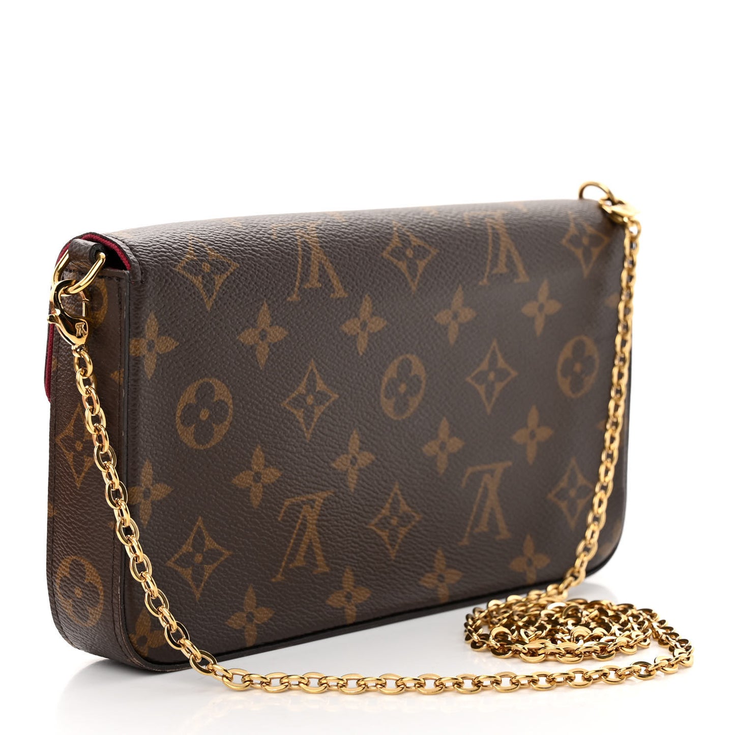 Monogram Pochette Felicie Chain Wallet Fuchsia