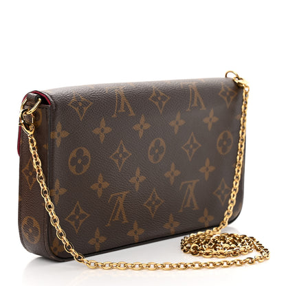 Louis Vuitton Monogram Pochette Felicie Chain Wallet Fuchsia 4 of 17