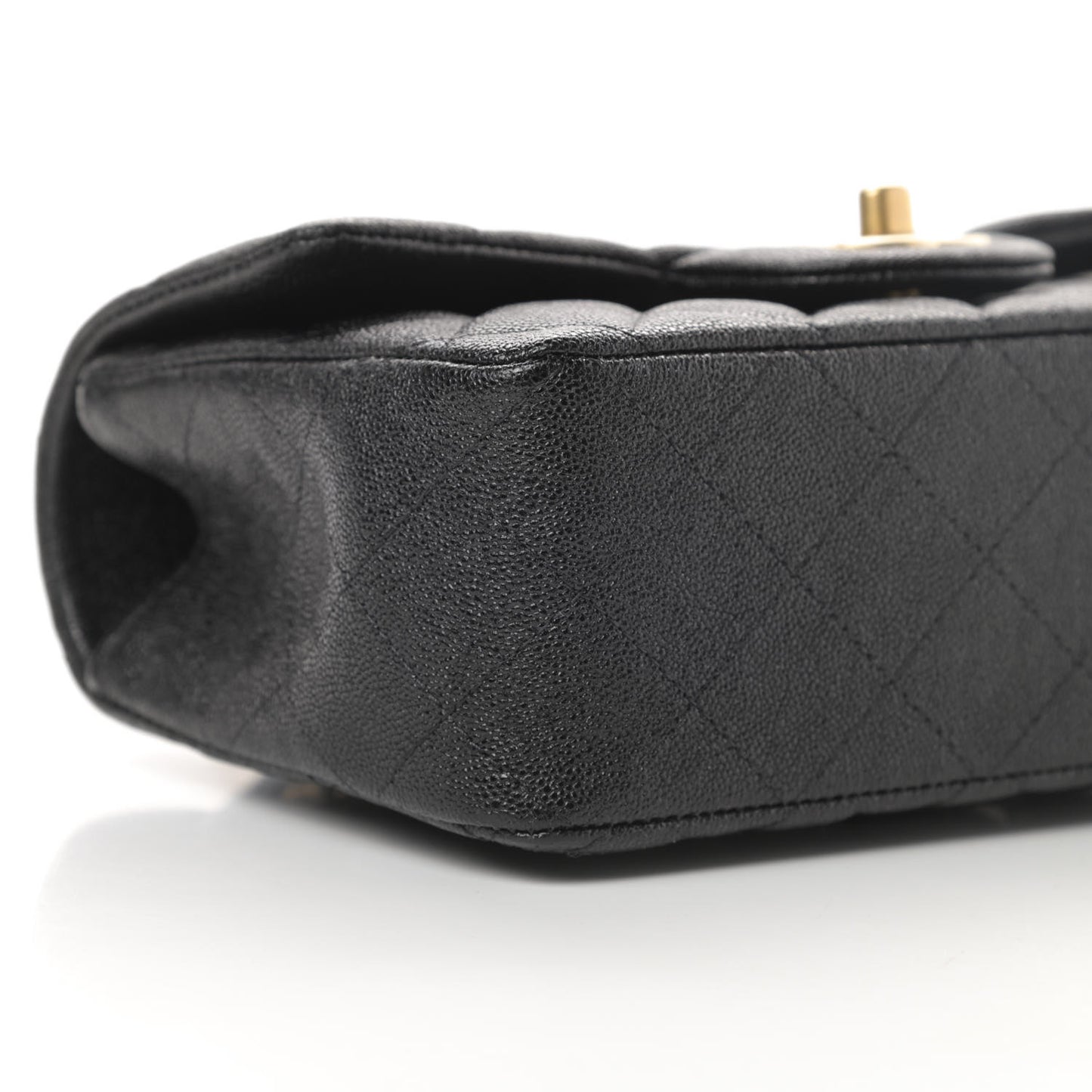 Caviar Quilted Mini Top Handle Rectangular Flap Black
