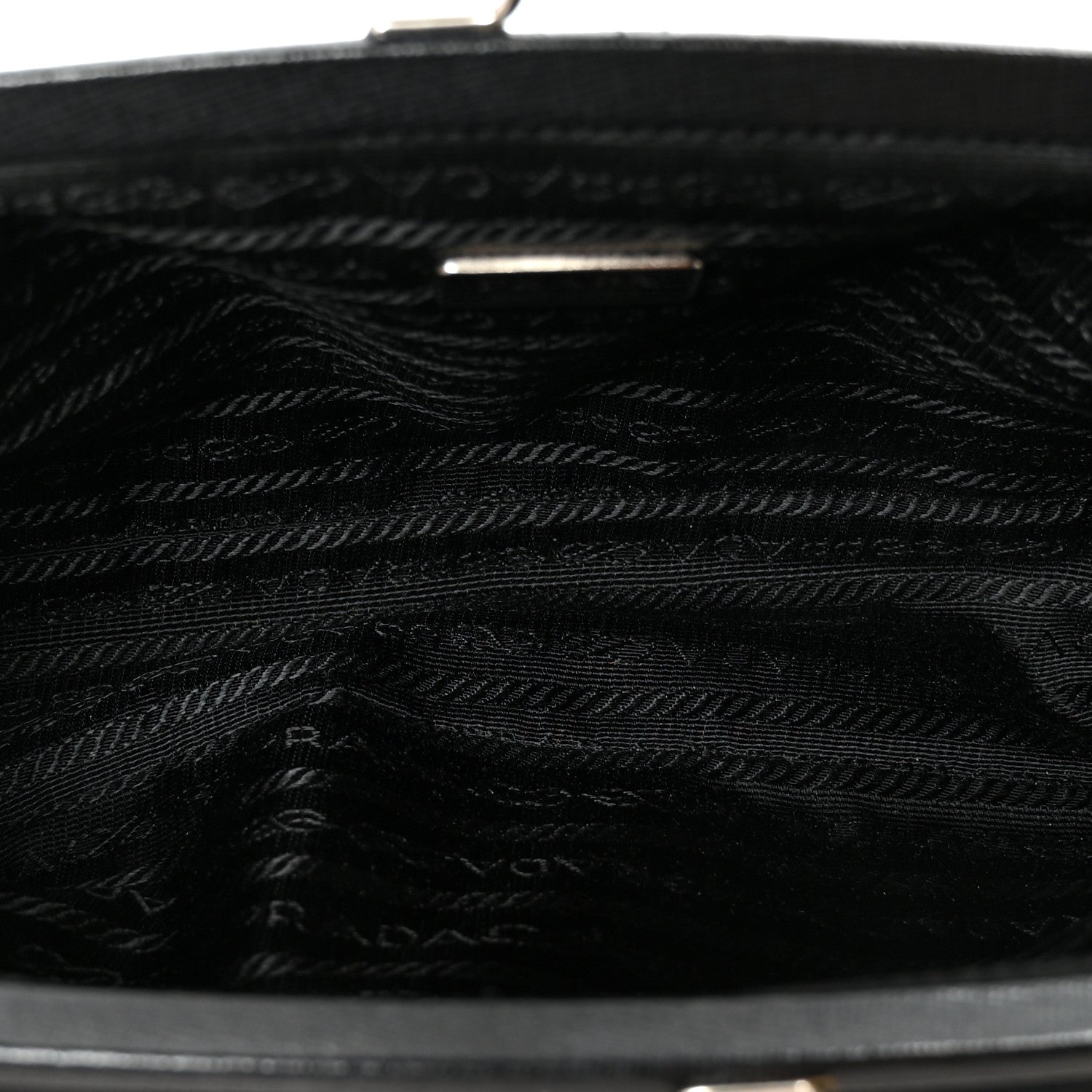 Prada Tessuto Nylon Saffiano Kisslock Shoulder Bag Black 5 of 10