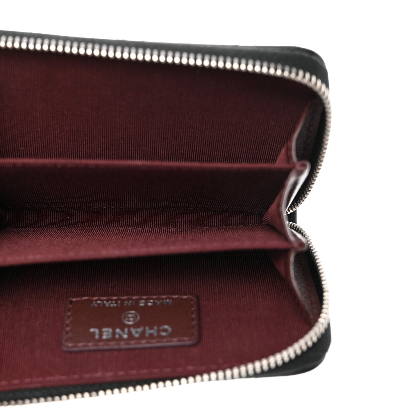 Lambskin Quilted Zip Coin Purse Black