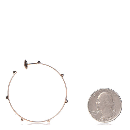 Hermes 18K Rose Gold Mini Clous Hoop Earrings 2 of 6