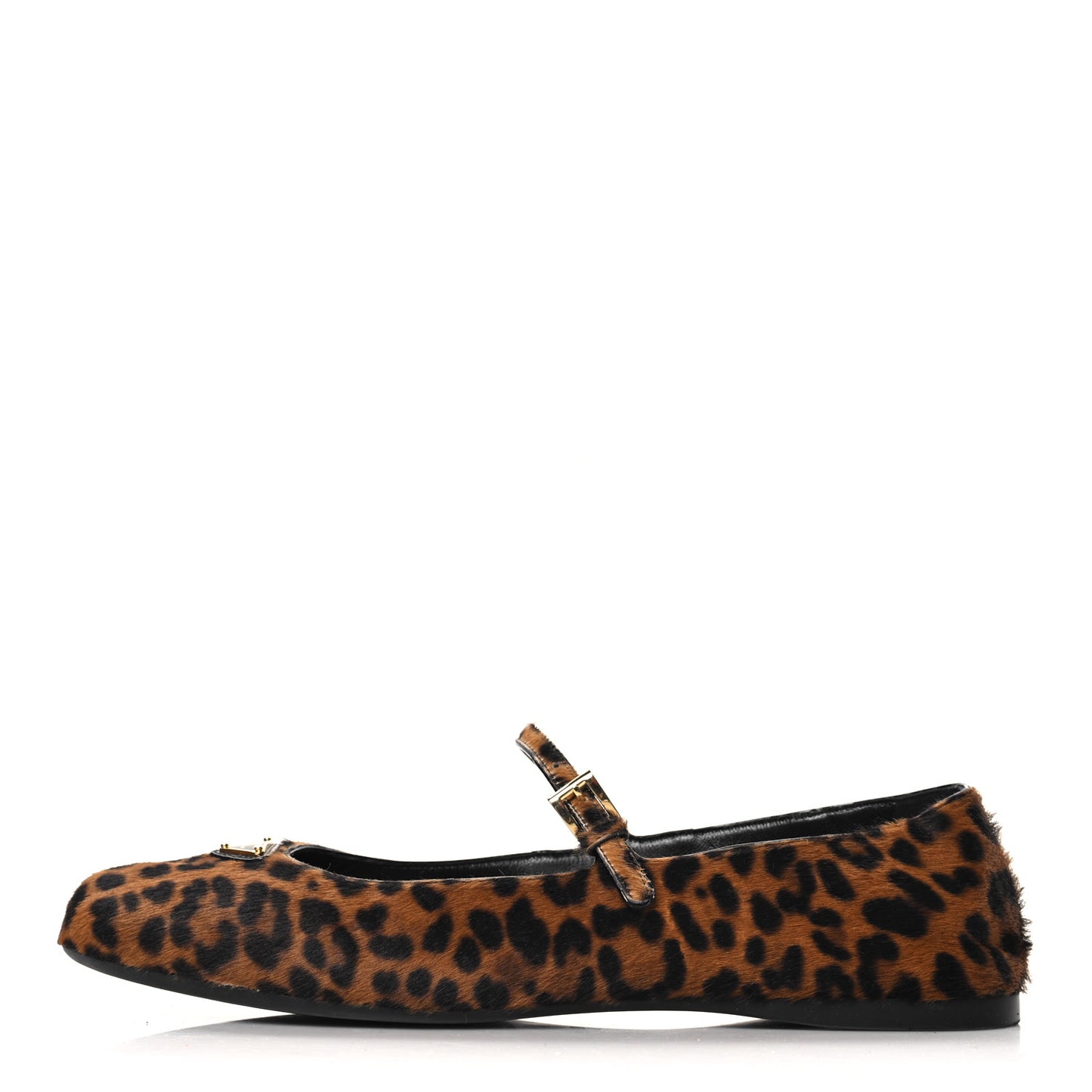 Calf Hair Leopard Print Triangle Ballerina Flats 39.5 Miele Moro