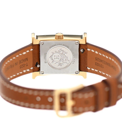 Hermes Stainless Steel Barenia 17.2mm Heure H Hour Quartz Watch Fauve 4 of 5