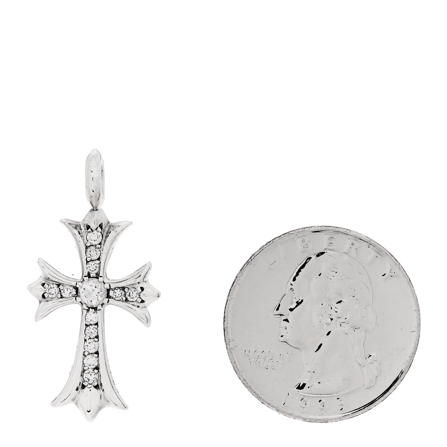 Sterling Silver Diamond CH Cross Pendant