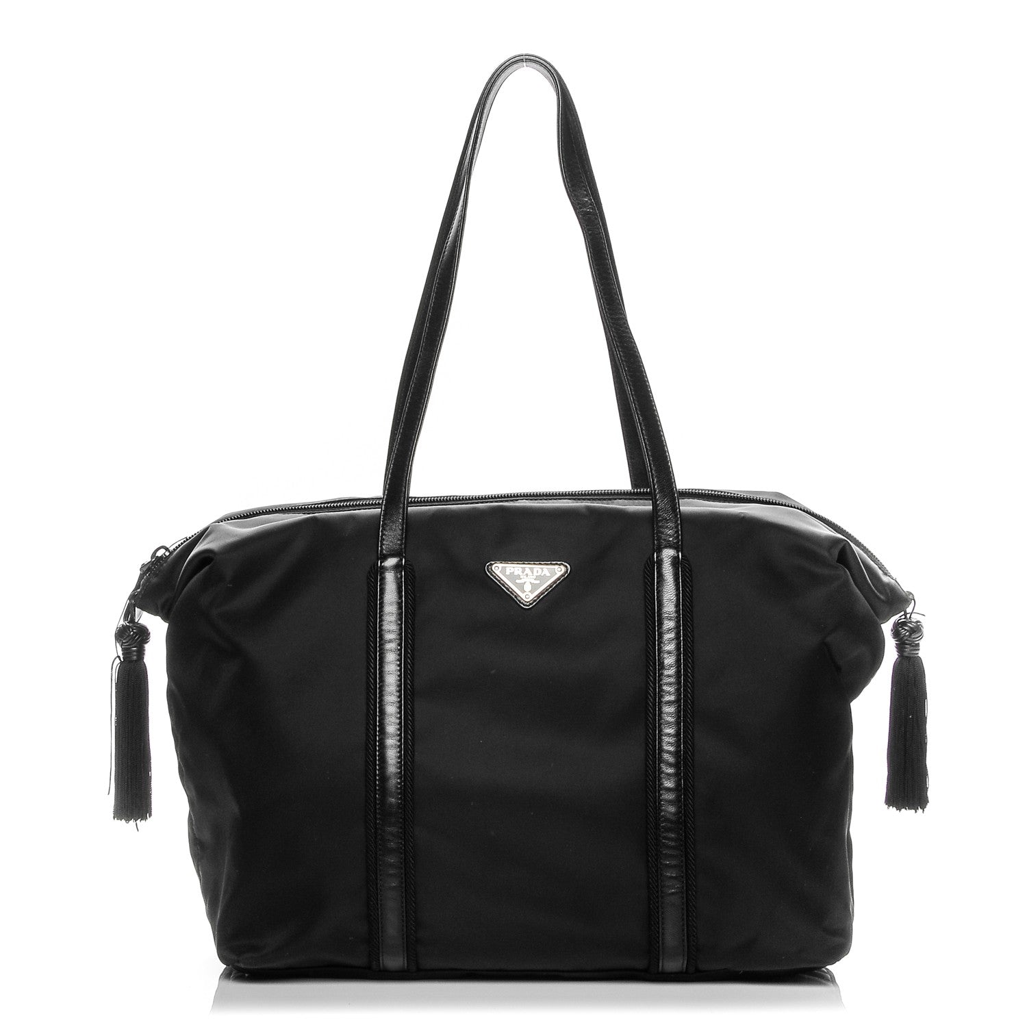 Prada Tessuto Nylon Tassel Duffel Bag Black 1 of 7