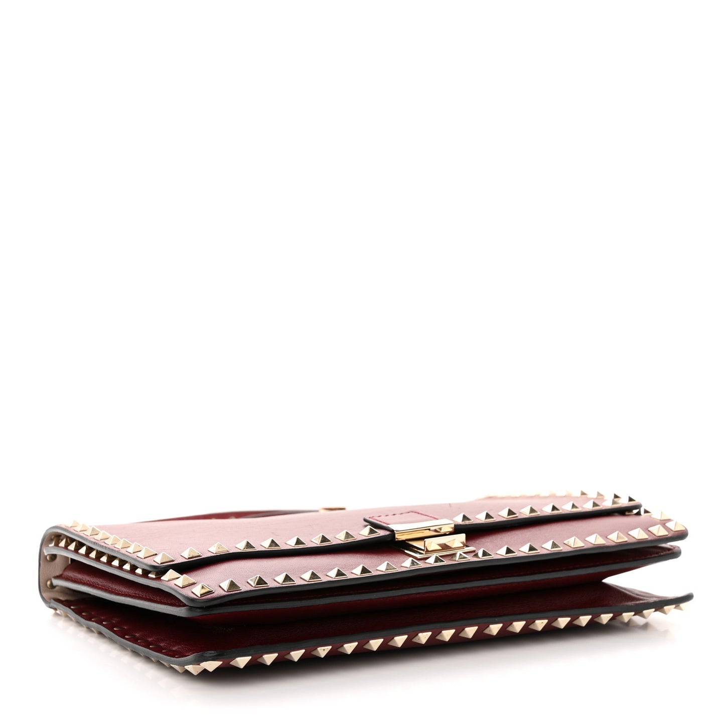 Calfskin Rockstud Top Handle Crossbody Rubin