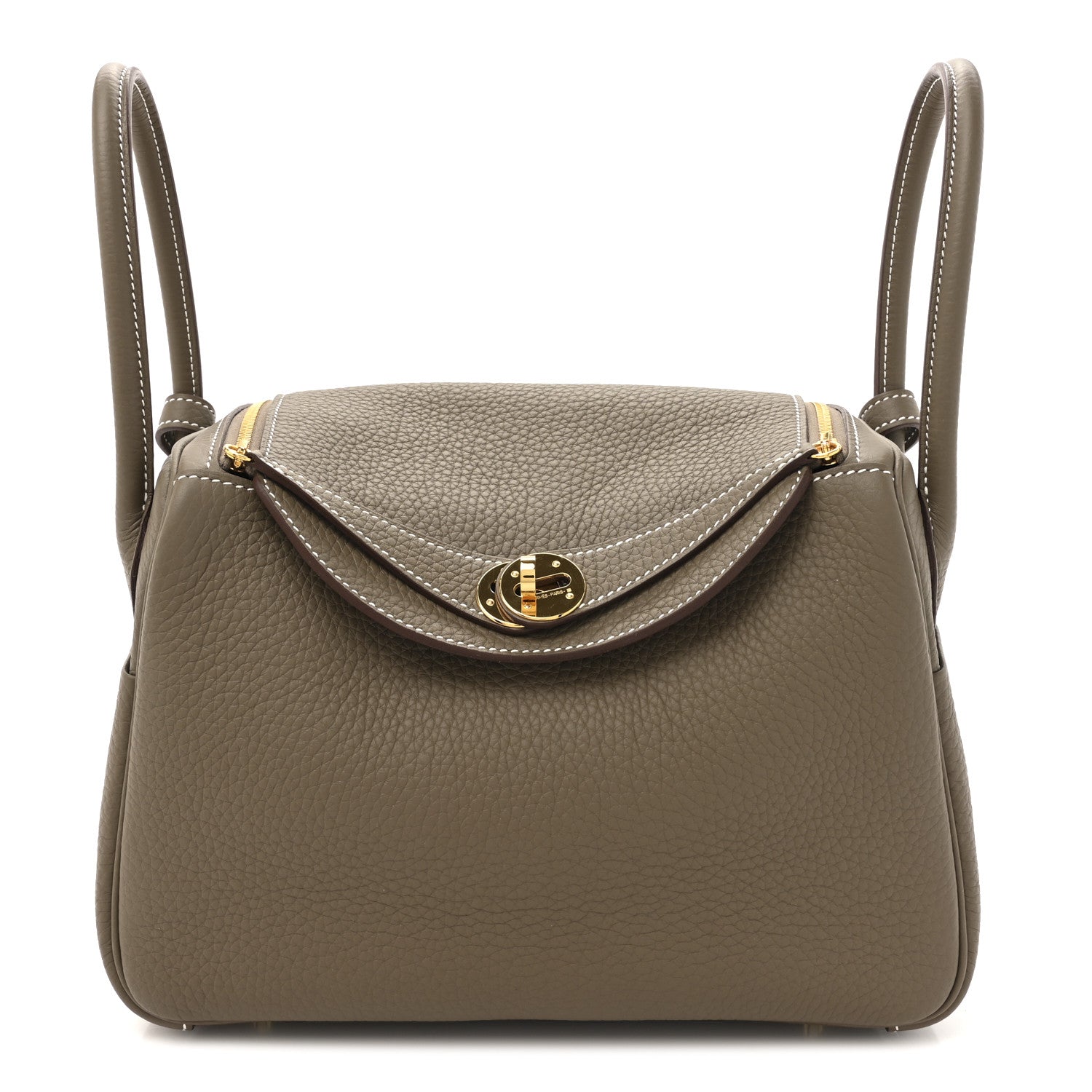 Hermes Taurillon Clemence Lindy 26 Etoupe 1 of 10