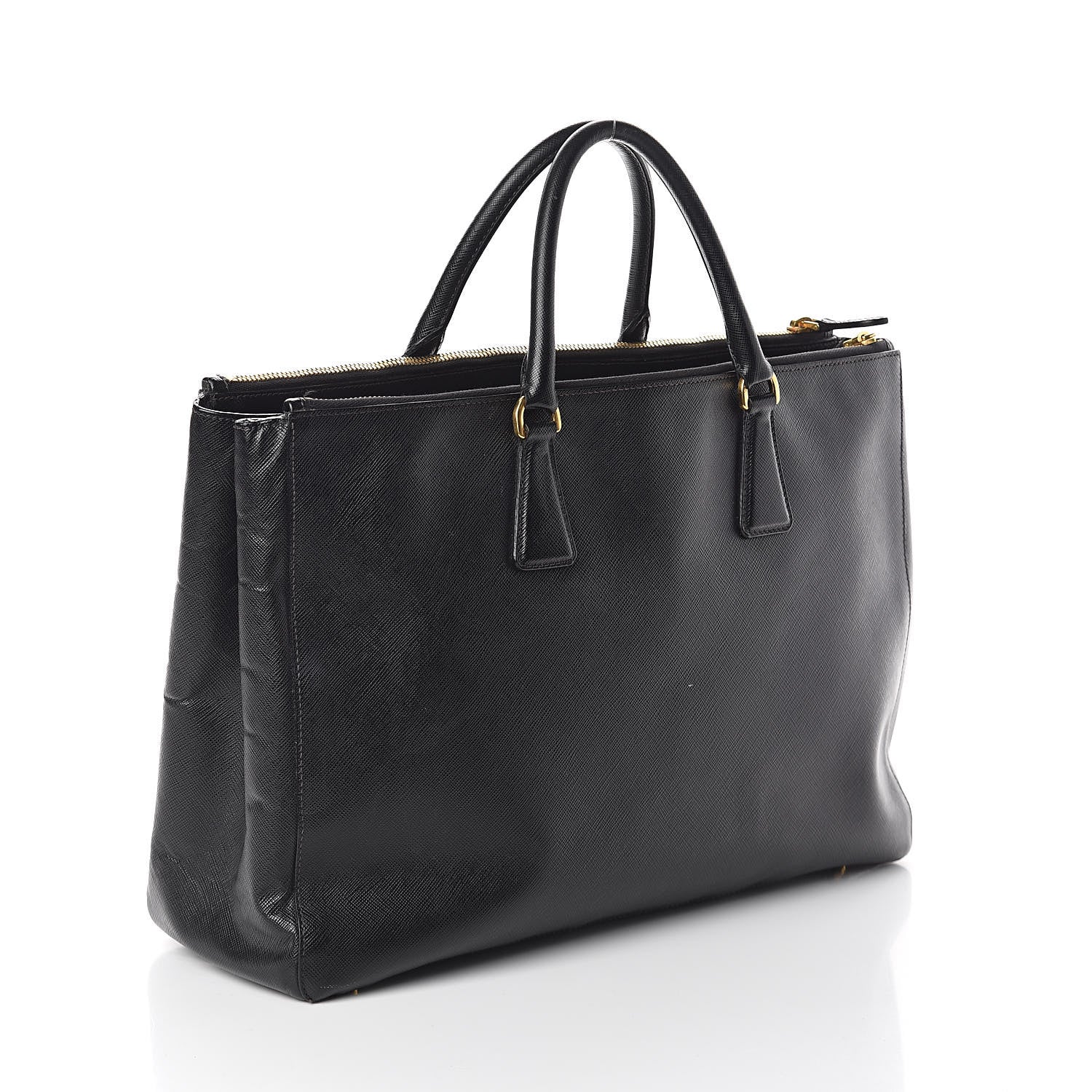 Prada Saffiano Lux Large Double Zip Tote Black 3 of 9