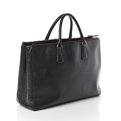 Prada Saffiano Lux Large Double Zip Tote Black 3 of 9