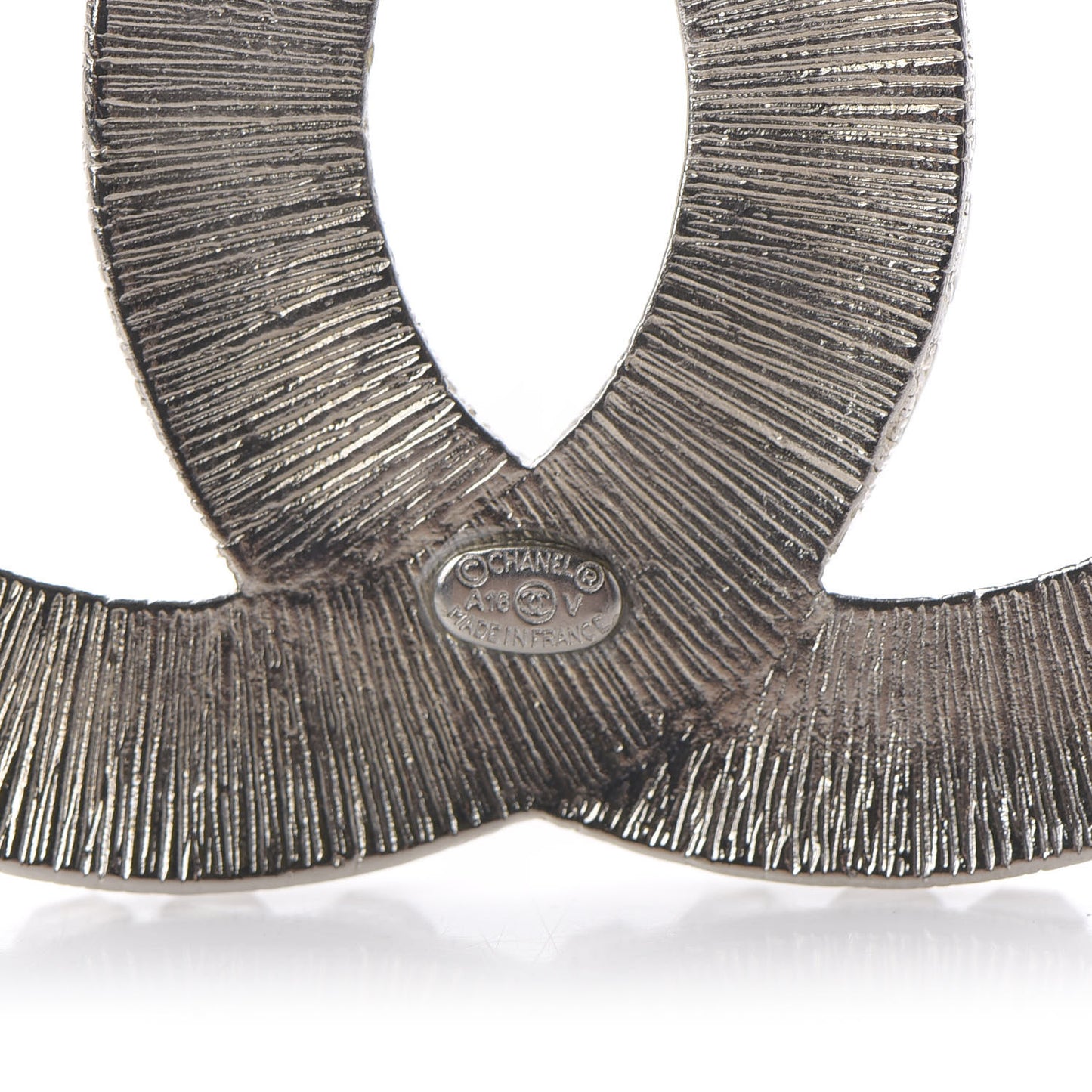 Baguette Crystal CC Brooch Silver