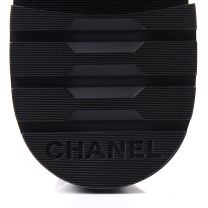 Chanel Shiny Calfskin Quilted Lace Up Combat Boots 38.5 Black 7 of 10