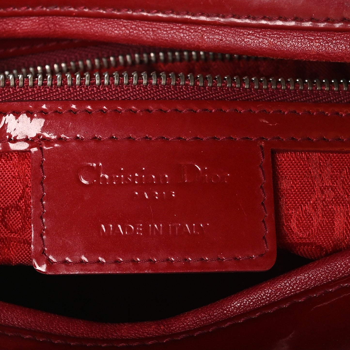 Patent Cannage Large Lady Dior Fuchsia