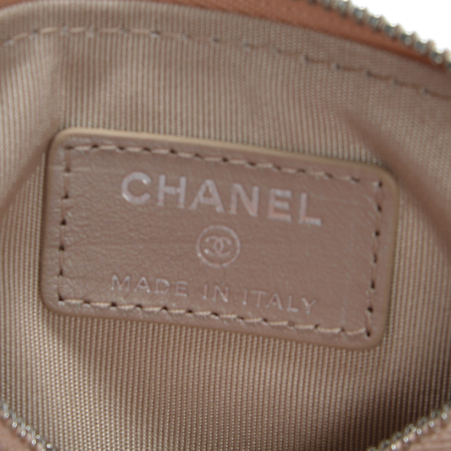 Chanel Metallic Caviar Chevron Quilted Small Cosmetic Case Light Gold 6 of 7