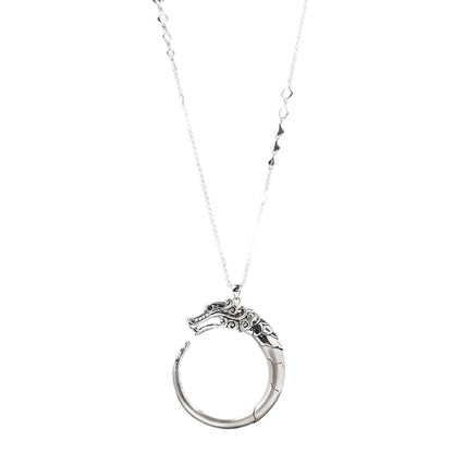 John Hardy Sterling Silver Black Sapphire Legends Naga Pendant Necklace 1 of 4