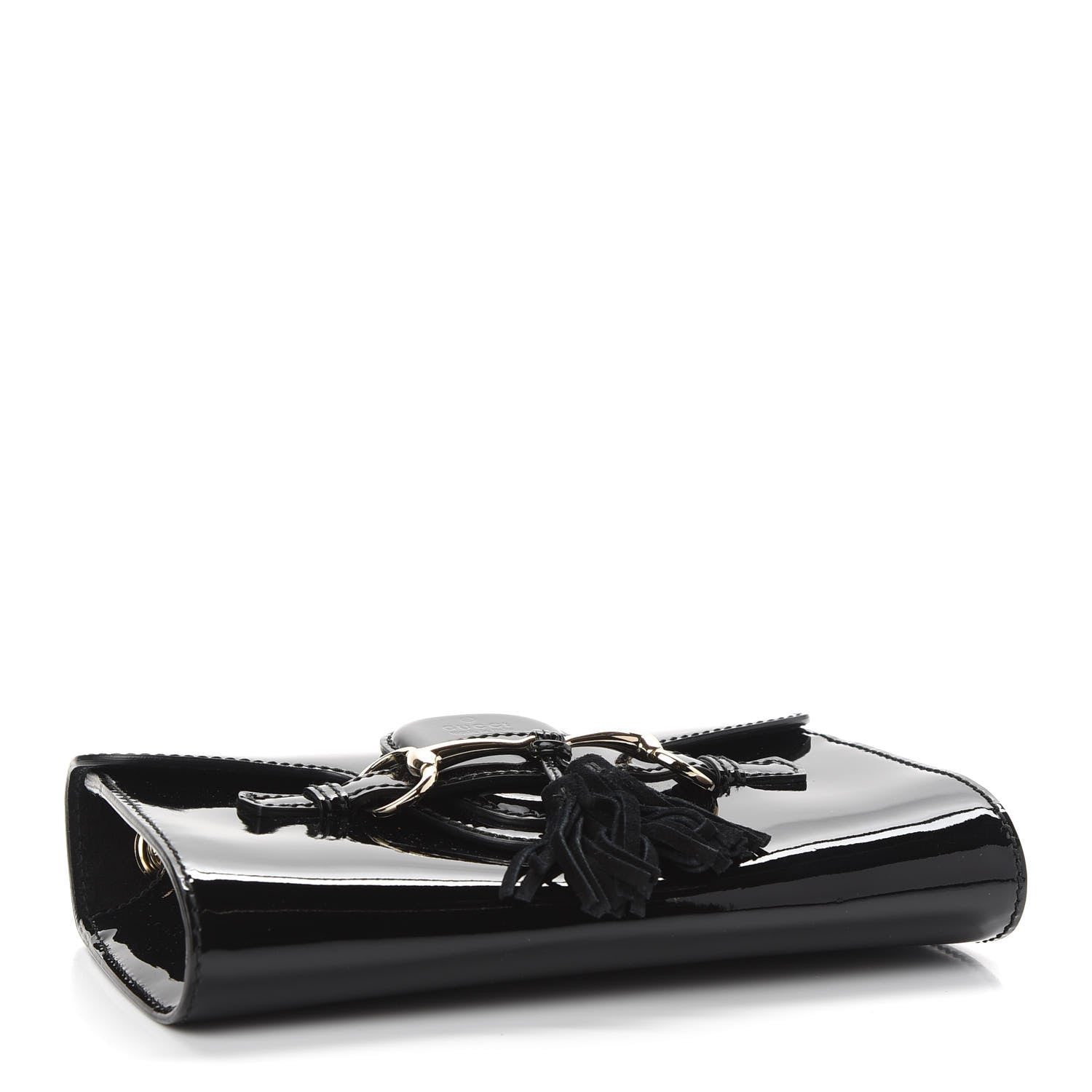 Gucci Patent Small Emily Chain Shoulder Bag Black 4 of 9