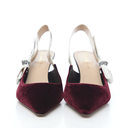 Christian Dior Velvet Ribbon J'Adior Slingback 65mm Pumps 37 Deep Amaranth 2 of 9