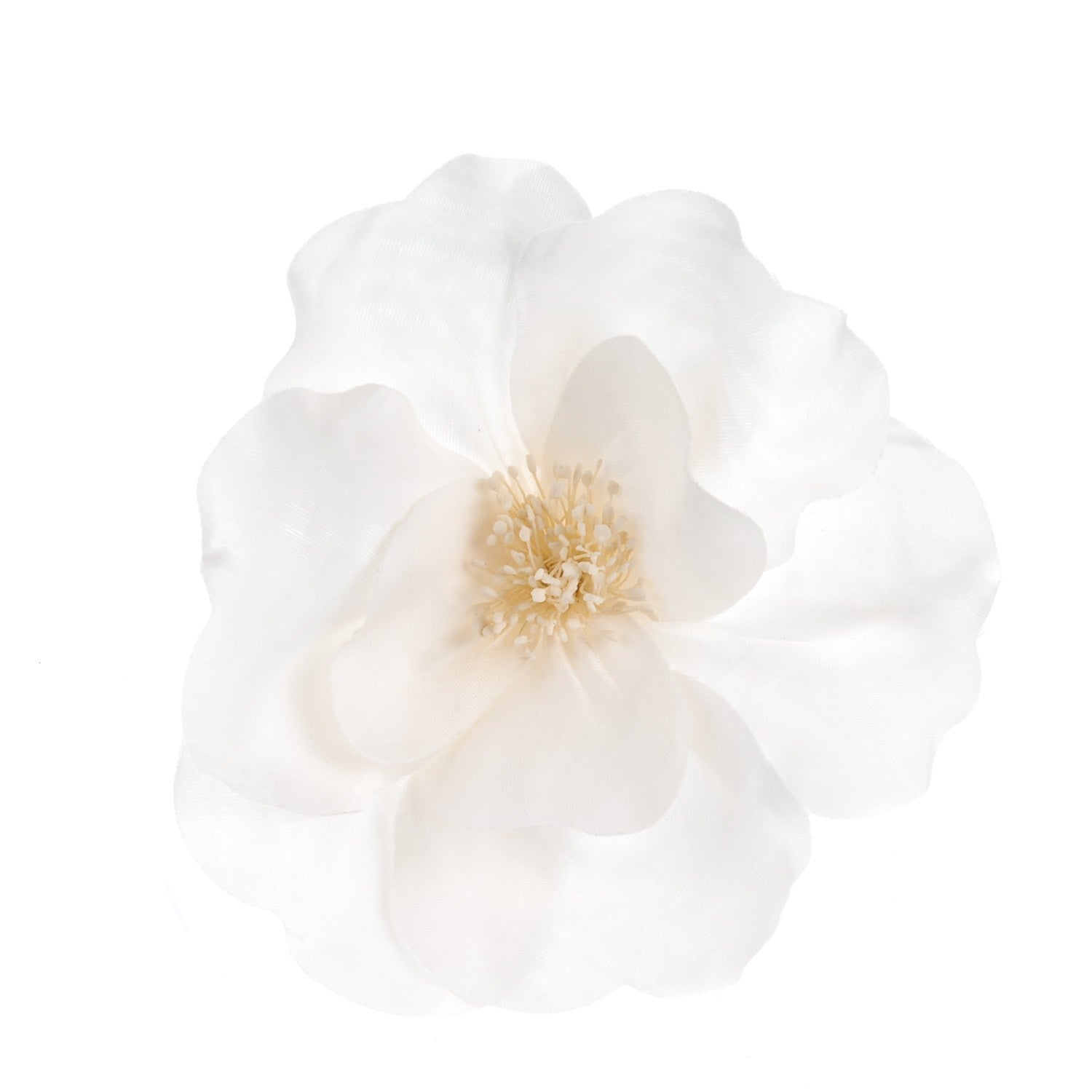 Chanel Satin Camellia Pin Brooch White 1 of 4