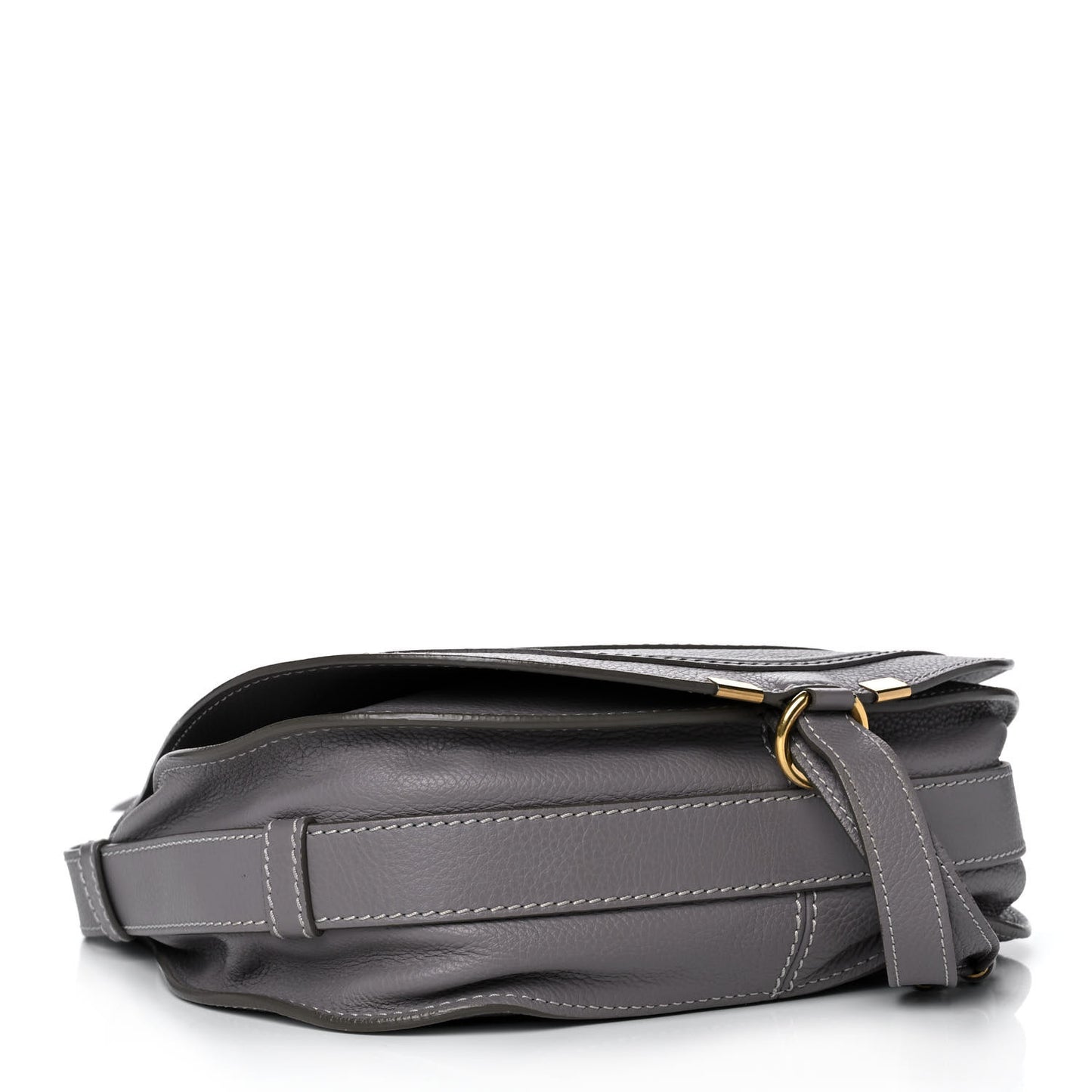 Calfskin Medium Marcie Round Crossbody Bag Cashmere Grey