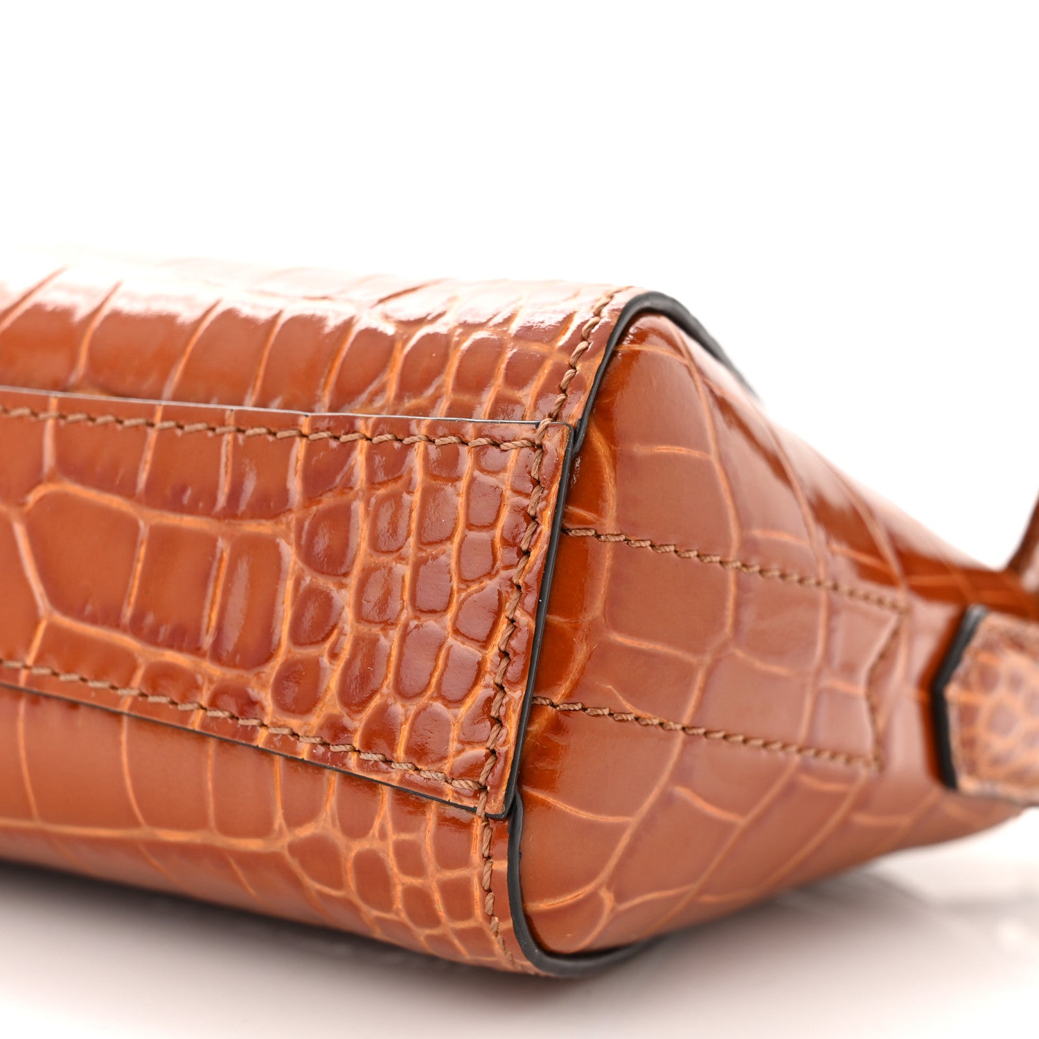 Givenchy Calfskin Crocodile Embossed Nano Antigona Tan 9 of 10