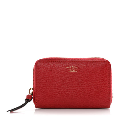 Gucci Dollar Calfskin Swing Zip Around Coin Purse Wallet Red 1 of 11