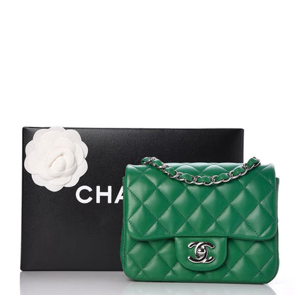 Chanel Lambskin Quilted Mini Square Flap Green 8 of 8