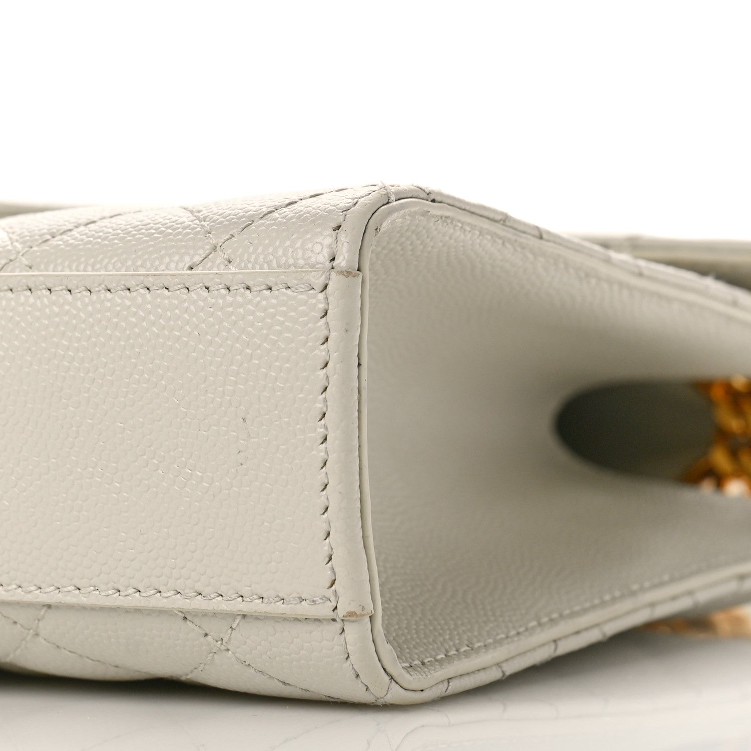 Saint Laurent Grain De Poudre Textured Mixed Matelasse Triquilt Medium Monogram Satchel Crema Soft 18 of 21
