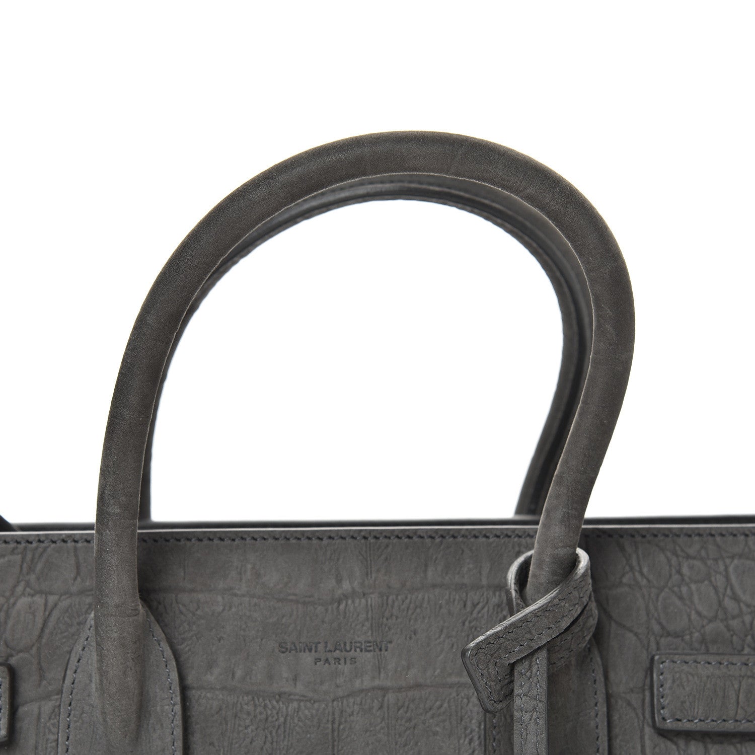Saint Laurent Crocodile Embossed Nubuck Baby Sac De Jour Dark Anthracite 10 of 10