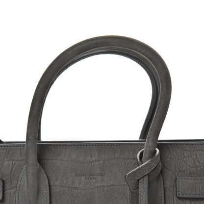 Saint Laurent Crocodile Embossed Nubuck Baby Sac De Jour Dark Anthracite 10 of 10